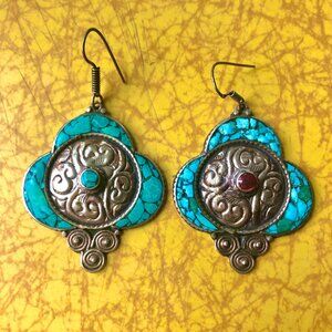 Grecian Dangle Pendant Earrings